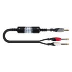 BJJ304-1/1.5M CABLE 2PLG MO.6.3MM A 1PLG STER.3.5 C/FILTRO 1.5 MT "SOUNDKING"