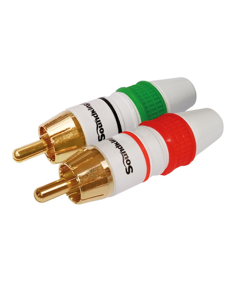 CD103 CD103 (Par) Plug RCA metálico blanco y dorado "SOUNDKING" - Imagen 1