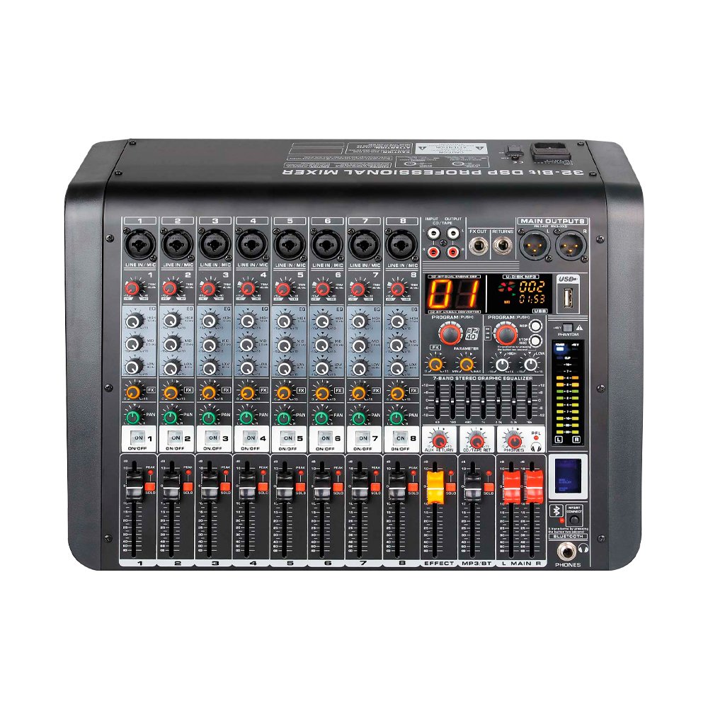 PZ-CF 80 PZ-CF/80 Mezcladora de audio 8 can. con USB y BT "POTTENZA PREMIUM" - Imagen 1