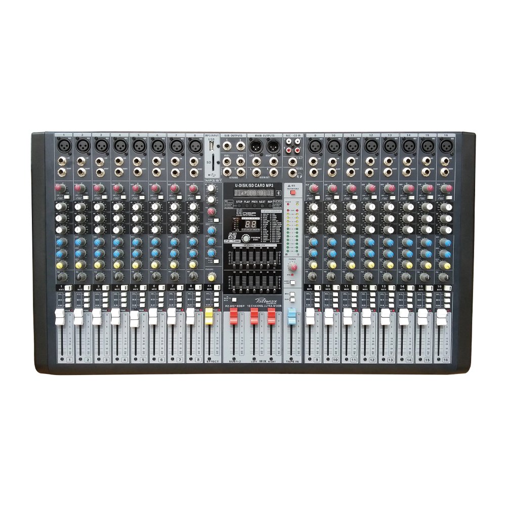 PZ-MD16DSP PZ-MD16DSP MEZCLADORA DE AUDIO 16CH CON USB BT - EQ. 3 BANDAS POR CANAL "POTTENZA PREMIUM" - Imagen 1