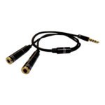 VZ-2144 Cable plug met. bk 3.5mm ster. a 2 jack met. bk 3.5mm "VOZZEX"