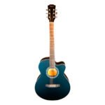 VZ-C19BK Guitarra acústica negro 40" con corte con varilla  de calibre con funda "VOZZEX"