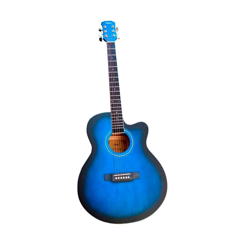 VZ-C19BLS VZ-C19BLS Guitarra acústica azul 40" con corte con varilla de calibre con funda "VOZZEX" - Imagen 1