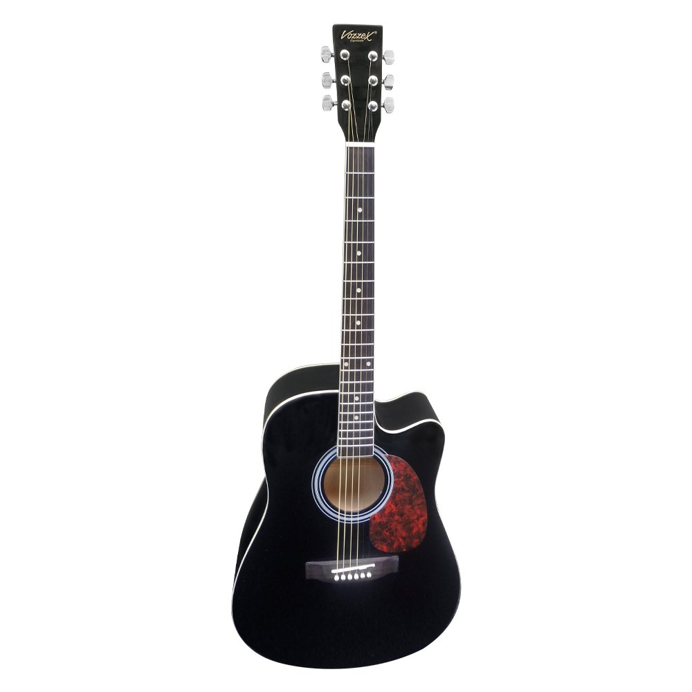 VZ-W11CBKF VZ-W11C/BKF Guitarra acústica negra c/corte 41" c/funda "VOZZEX" - Imagen 1