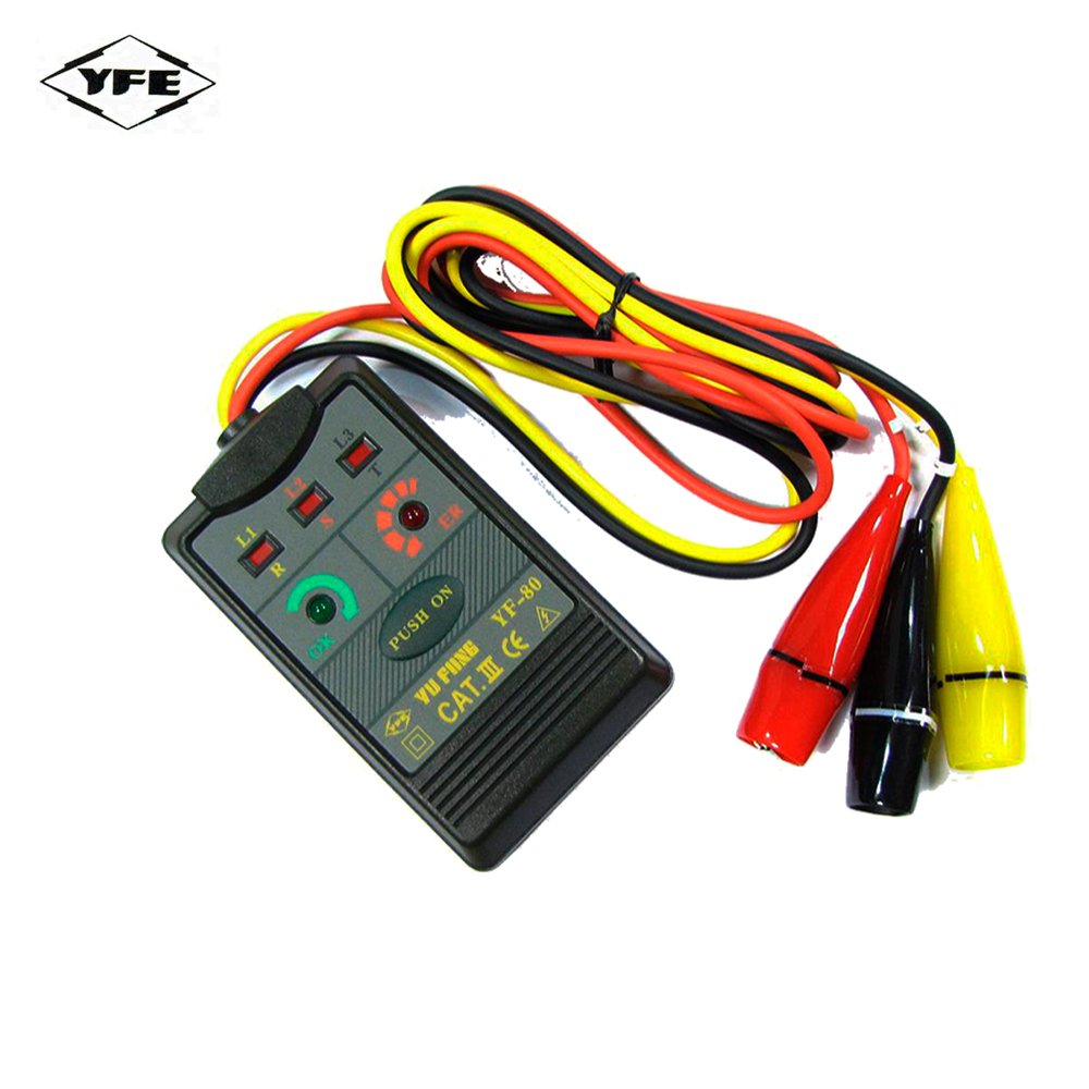 YF-80 1000x1000 YF-80 Testeador de rotación de 3 fases por audio e indicador "YU FONG" - Imagen 1