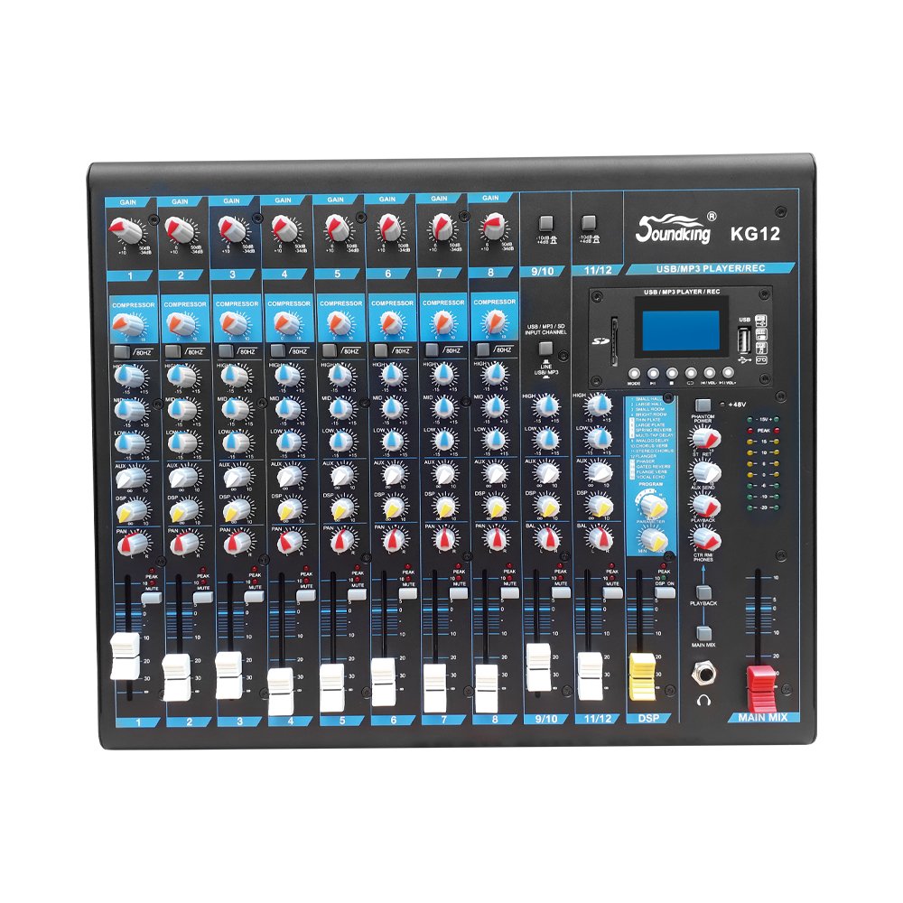 KG12 KG12 MEZCLADORA 12 CANALES MP3 USB/SD C/BT EFECTO DSP"SOUNDKING" - Imagen 1