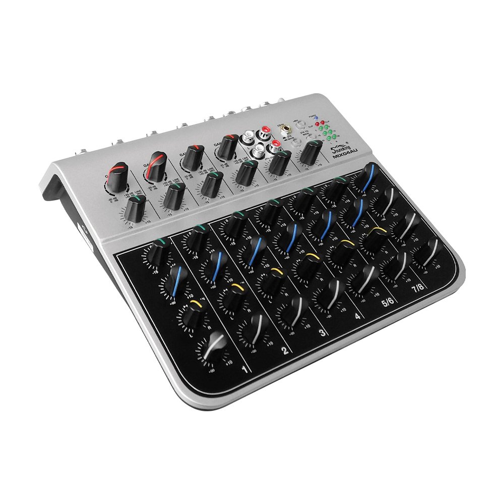 MIX04AU MIX04AU Mezcladora 4 canales XLR, USB y 2 canales stereo "SOUNDKING" - Imagen 1