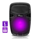 PZ-2110AUN-CB Caja acústica activa 10" 400W RMS con USB, BLUETOOTH, RADIO, con batería recargable, Micrófono inalámbrico con led RGB "POTTENZA"