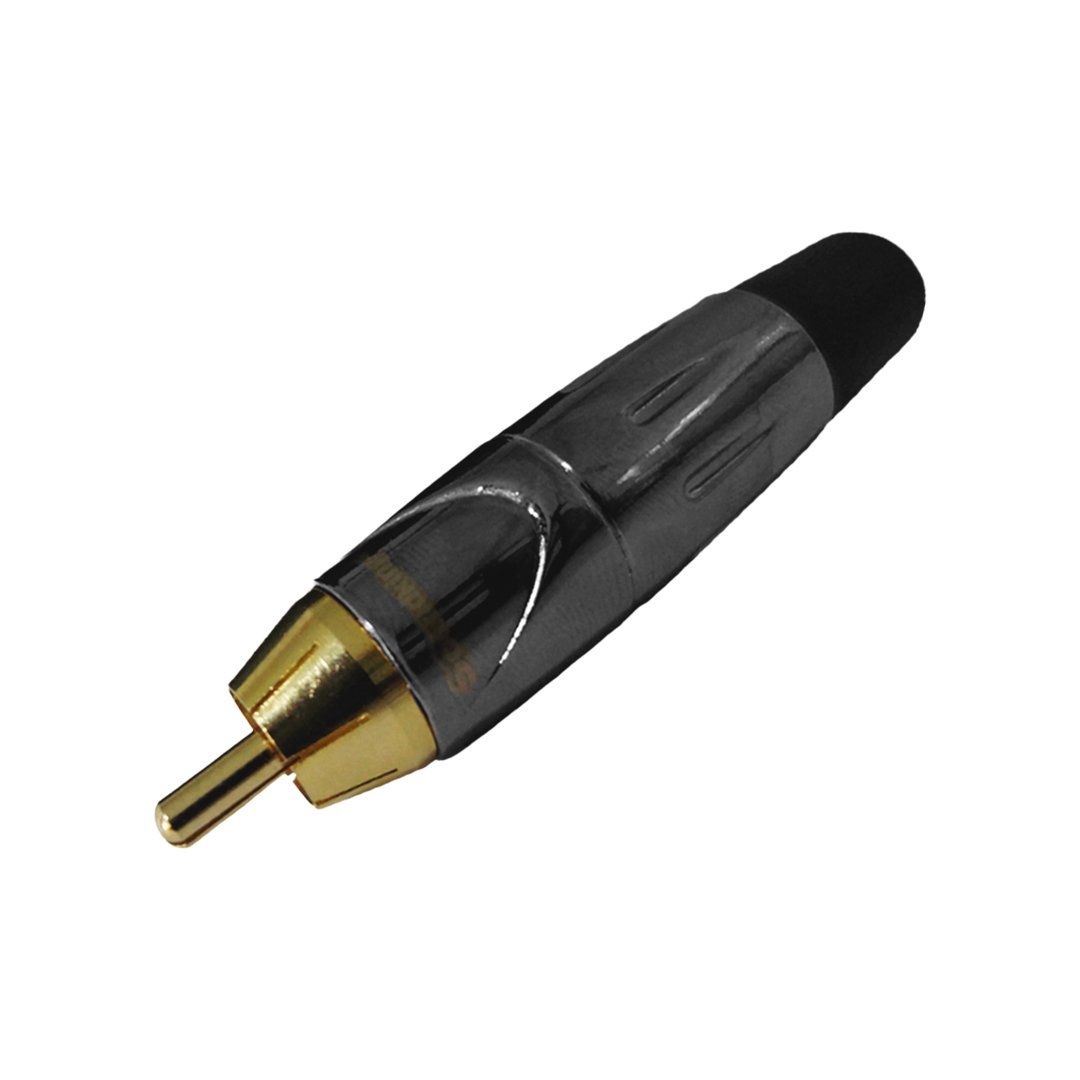 CRM003 FOTO CRM003 Conector Plug RCA light black gold "SOUNDKING" - Imagen 1