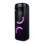 FIESTA-07 Caja acústica activa 2*6 con BT, USB, TF, FM, Luces, batería recargable7.4V. 3000mah, 01 Micrófono inalámbrico de mano y 01 micrófono inalámbrico de vincha "POTTENZA" - Imagen 2