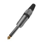 VZ-1230MGBK Conector Plug mono 6.35mm metal negro "VOZZEX"