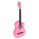 VZ-851/39PNKCF Guitarra acústica 39" c/ corte color rosado c/ funda c/ varilla de calibración "VOZZEX"