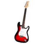 VZ-ST309-01R/BK Guitarra eléctrica 3 pastillas color vino tinto y negro con funda, accesorios: funda, cable de plug a plug, llave del wah wah "VOZZEX"