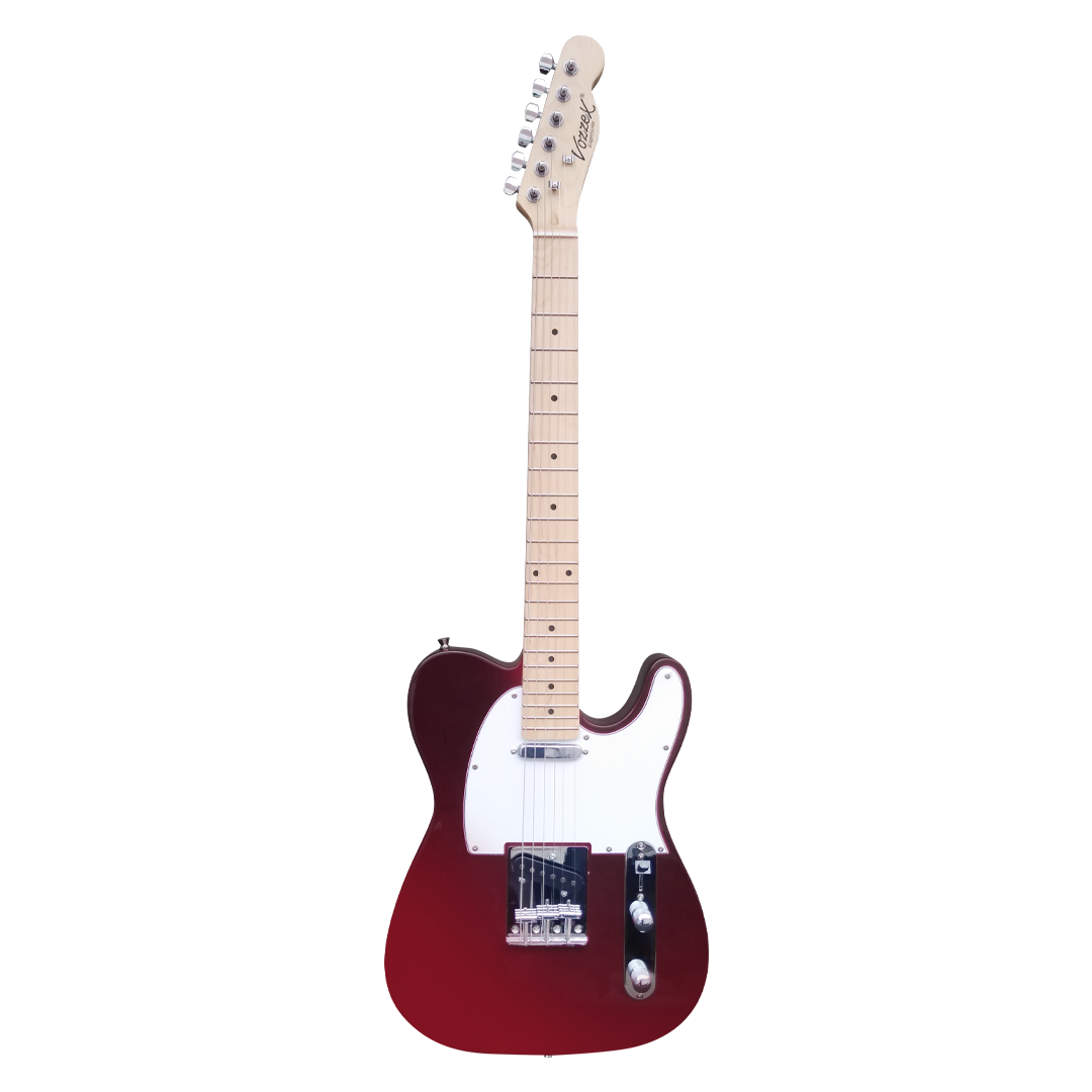 VZ-TL-01-WN web VZ-TL-01/WN Guitarra eléctrica t/telec. 2 pastillas vino tinto con golp. blanco con funda "VOZZEX" - Imagen 1