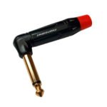 LN-148-RD Conector Plug mono (TS dorado) de 6.3mm rojo en forma de L "LN-ACOUSTICS"