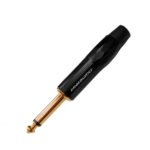 LN-153BG PLUG MONO 6.3MM (PUNTA  DORADA) NEGRO "L&N-ACOUSTICS"