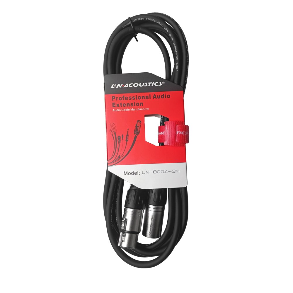 LN-8004-3m hd web LN-8004-3M Cable jack XLR a plug XLR - 3M "LN-ACOUSTICS" - Imagen 1