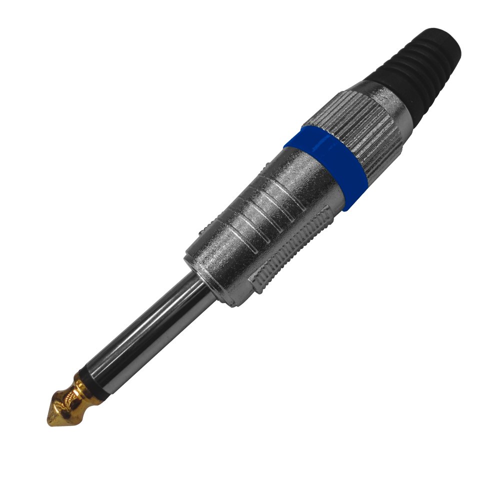 VZ-1230MGBL VZ-1230MGBL CONECTOR Plug mono 6.35mm metal azul "VOZZEX" - Imagen 1