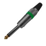 VZ-1230MGG CONECTOR Plug mono 6.35mm metal verde "VOZZEX"
