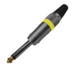 VZ-1230MGY CONECTOR Plug mono 6.35mm metal amarillo "VOZZEX"