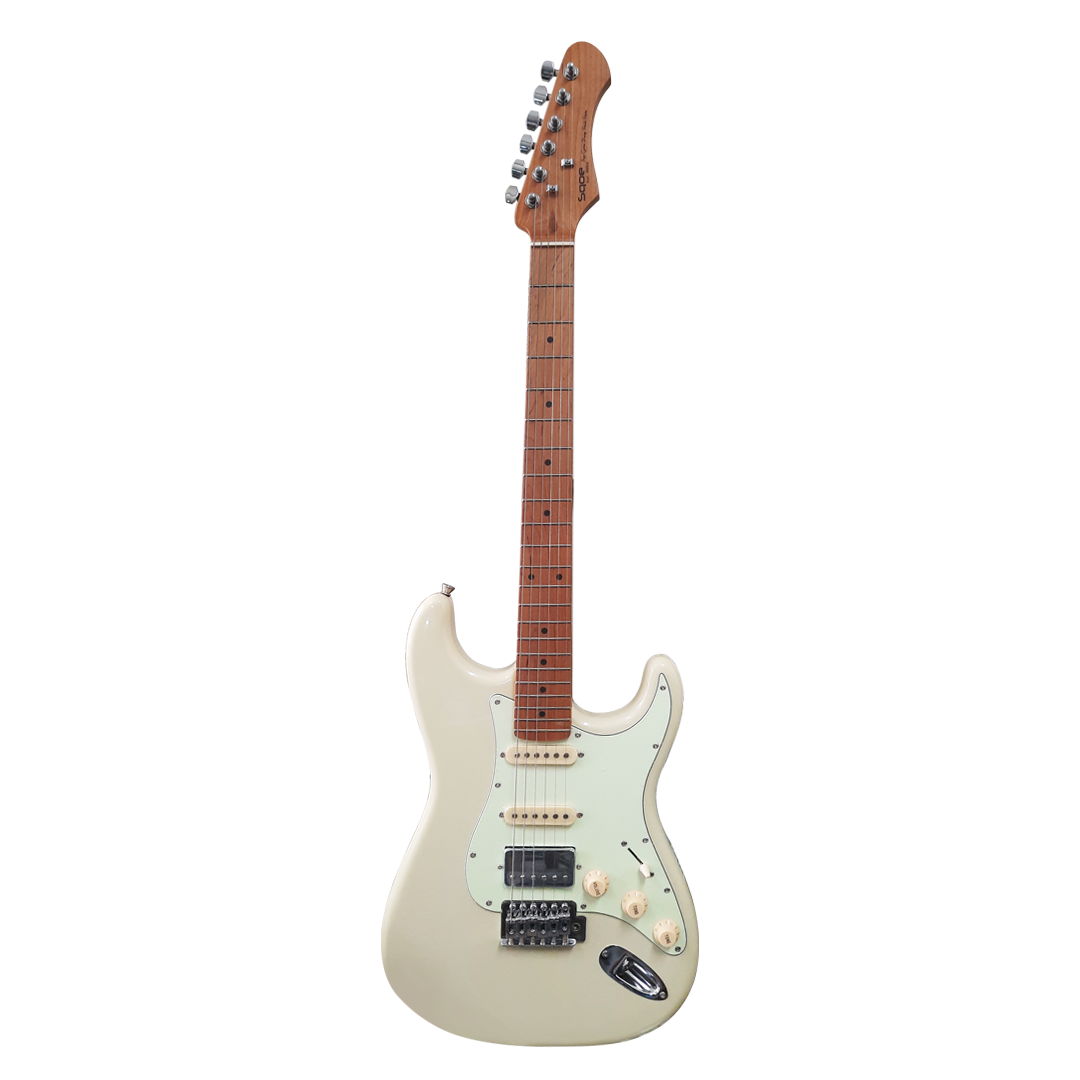 SEST600 SEST600 SB GUITARRA ELECTRICA STRATOCASTER 2 PASTILLAS SINGLE Y 1 PASTILLA HUMBUCKER COLOR MARFIL "VOZZEX" - Imagen 1
