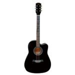 VZ-CH4101C/BK Guitarra acústica  41" negro con corte con funda "VOZZEX"