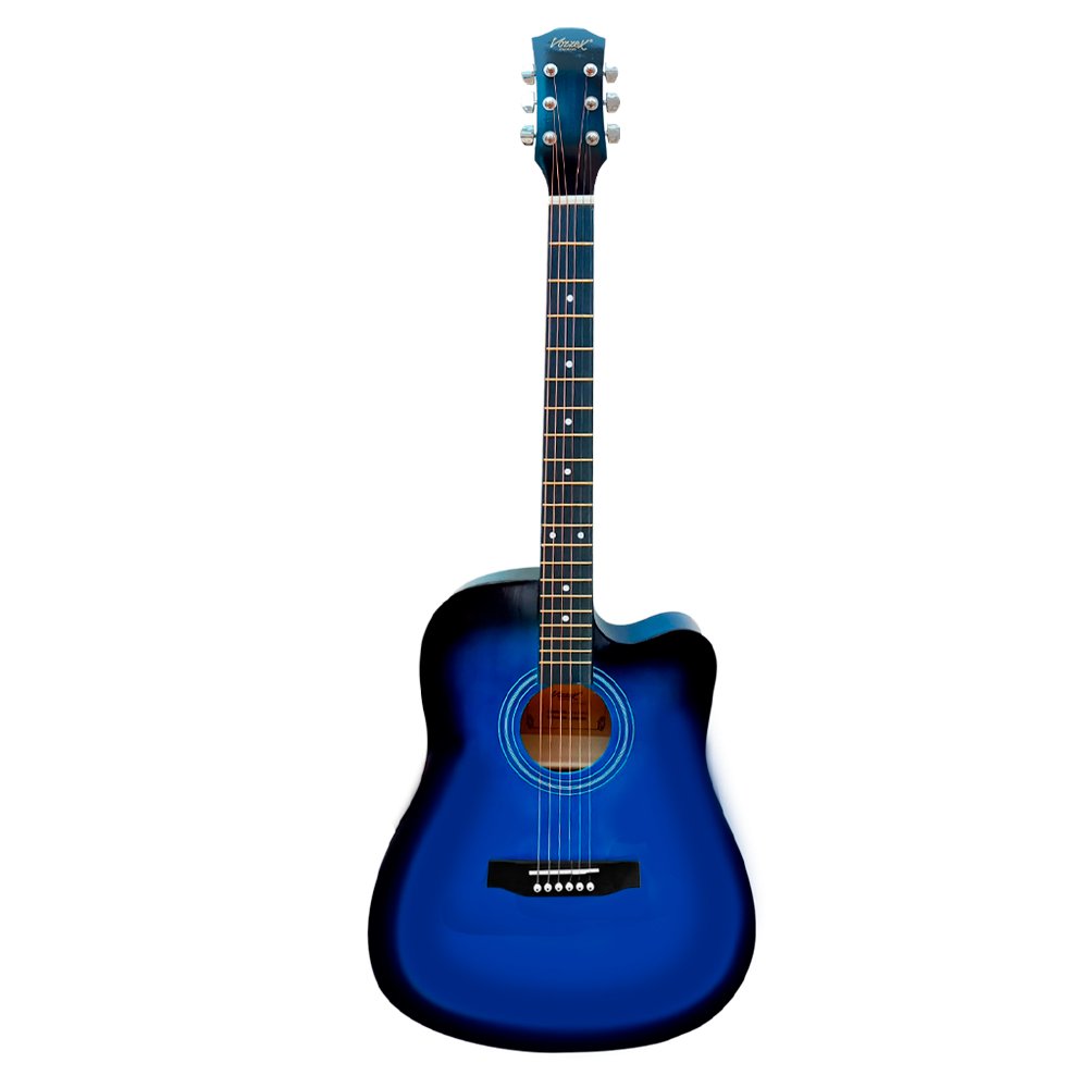 VZ-CH4101C-BLS WEB VZ-CH4101C/BLS Guitarra acústica 41" azul con corte con funda "VOZZEX" - Imagen 1