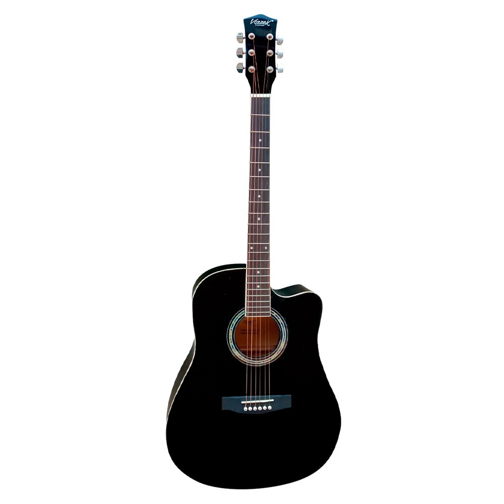 VZ-CHD11-BK WEB VZ-CHD11/BK Guitarra acústica 41" negro con corte con funda "VOZZEX" - Imagen 1