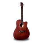 VZ-F4100BR Guitarra acústica marrón 41" con corte con varilla de calibración con funda "VOZZEX"