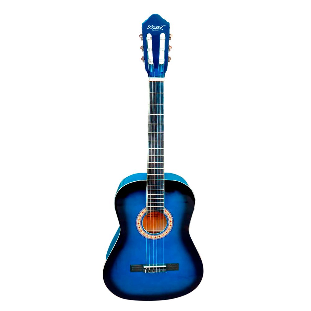VZ-CH3900-BLS web VZ-CH3900/BLS Guitarra acústica cuerdas de nylon 39" azul con funda "VOZZEX" - Imagen 1