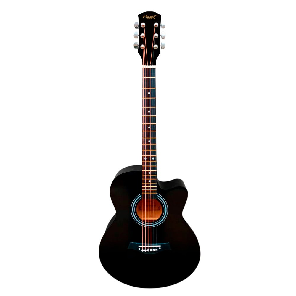 VZ-CH4001-BK web VZ-CH4001/BK Guitarra acústica 39" negro con corte con funda "VOZZEX" - Imagen 1