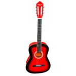 VZ-CH3900/RDS Guitarra acústica cuerdas de nylon 39" rojo con funda "VOZZEX"