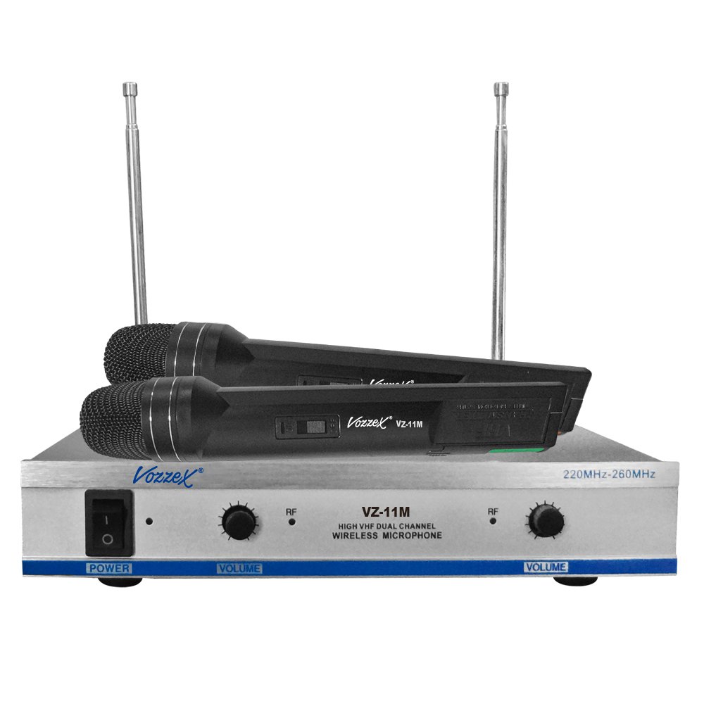 VZ-11M WEB VZ-11M Micrófono inalámbrico dual manual VHF "VOZZEX" - Imagen 1