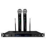 VZ-2033+ MICROFONO INALAMBRICO DUAL MANUAL UHF C/20 FRECUENCIAS POR CANAL Y SALIDA BALANCEADA (CASE TX Y RX METAL) «VOZZEX»