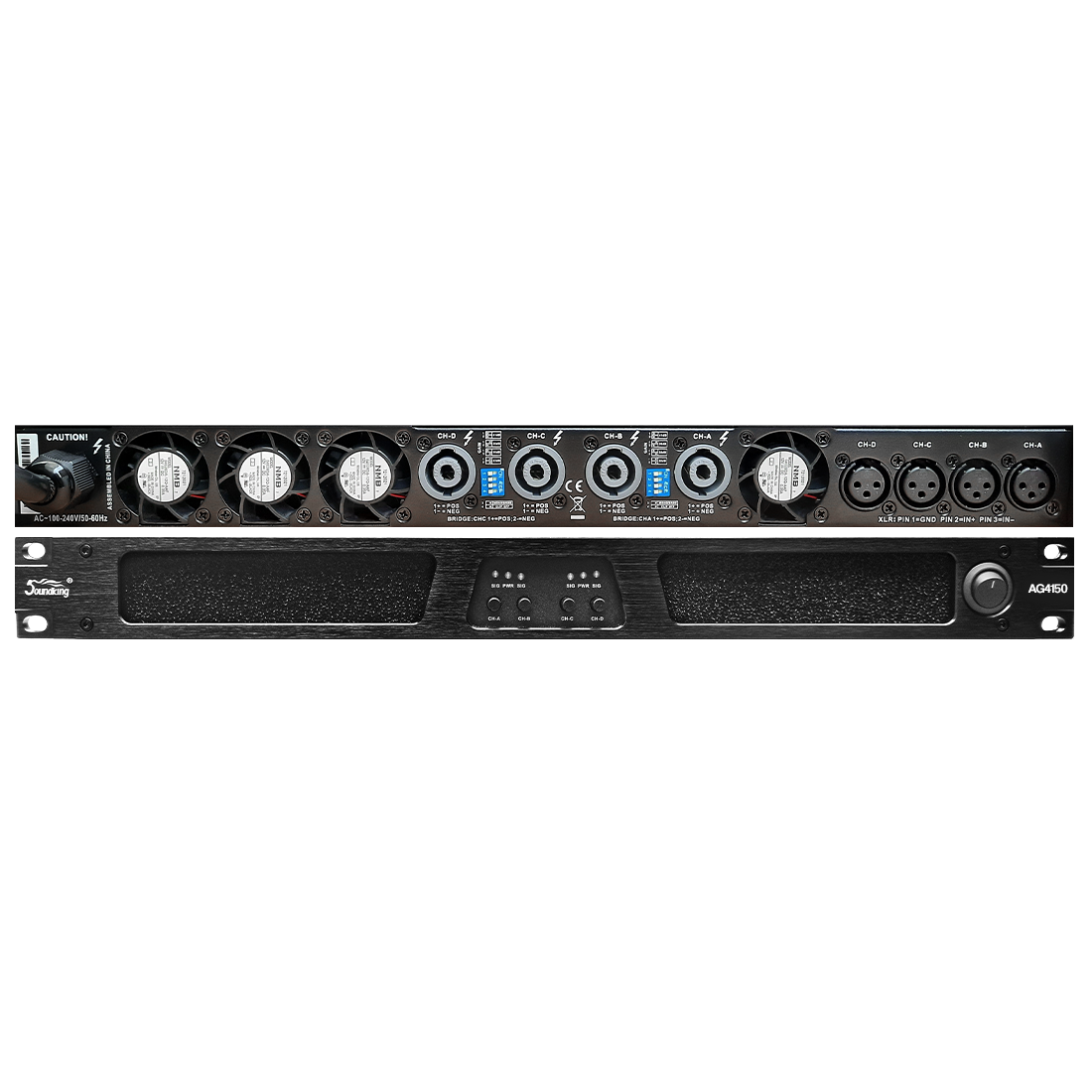 AG4150 AG4150 AMPLIFICADOR LIGHT DE PODER 4X3570W 2 OHM STEREO «SOUNDKING» - Imagen 1