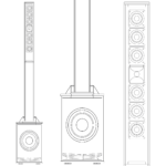 SISTEMA DE COLUMNA ARRAY ACTIVO PLYWOOD C/DSP  6*3 MF + 1*1" HF  180W RMS + 1*12" LF 300W RMS BT TWS "SOUNDKING" - Imagen 5