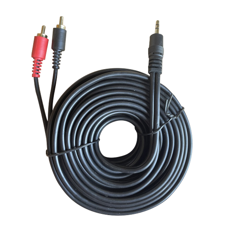 VZ-2133-10M W VZ-2133/10M CABLE 2PLUG RCA GOLD /1PLG ST.3.5M NGR 10M «VOZZEX» - Imagen 1