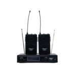 VZ-500V# SISTEMA D/MICROFONO INALAMBRICO VHF DUAL DE VINCHA-SOLAPA C/SALIDA BALANCEADA Y DISPLAY TX/RX "VOZZEX"