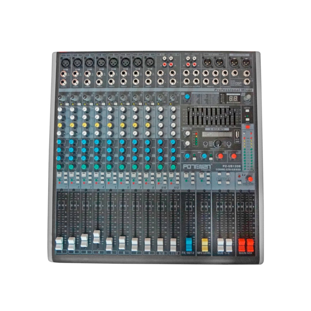 1 PZ-UB120B MEZCLADORA D/AUDIO C/USB "POTTENZA PREMIUM" - Imagen 1