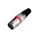 CA404(3P)R CONECTOR PLUG CANON METAL ROJO"SOUNDKING"