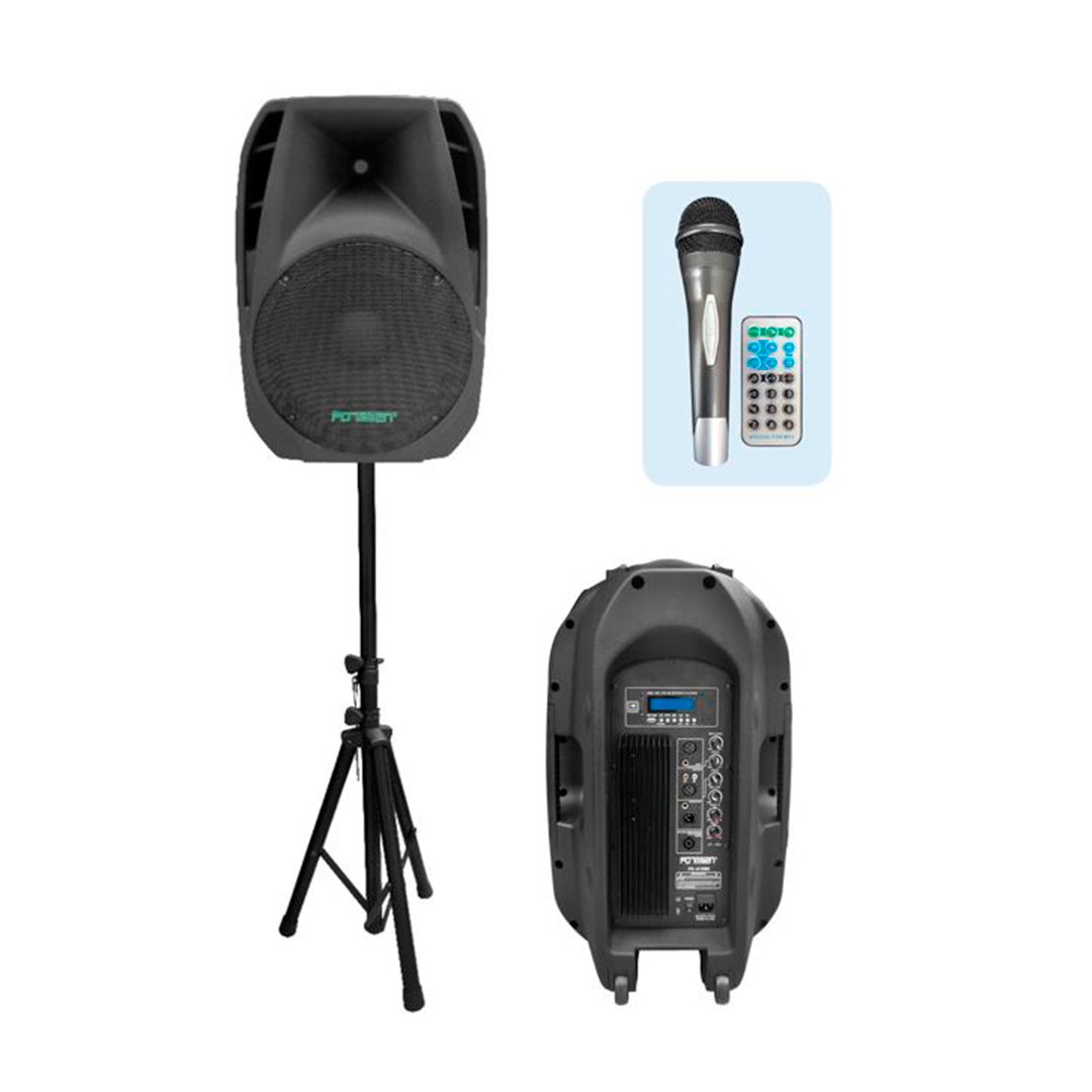 Captura PZ-A15BK CAJA ACUSTICA 15" 250W RMS PED.MIC "POTTENZA" - Imagen 1