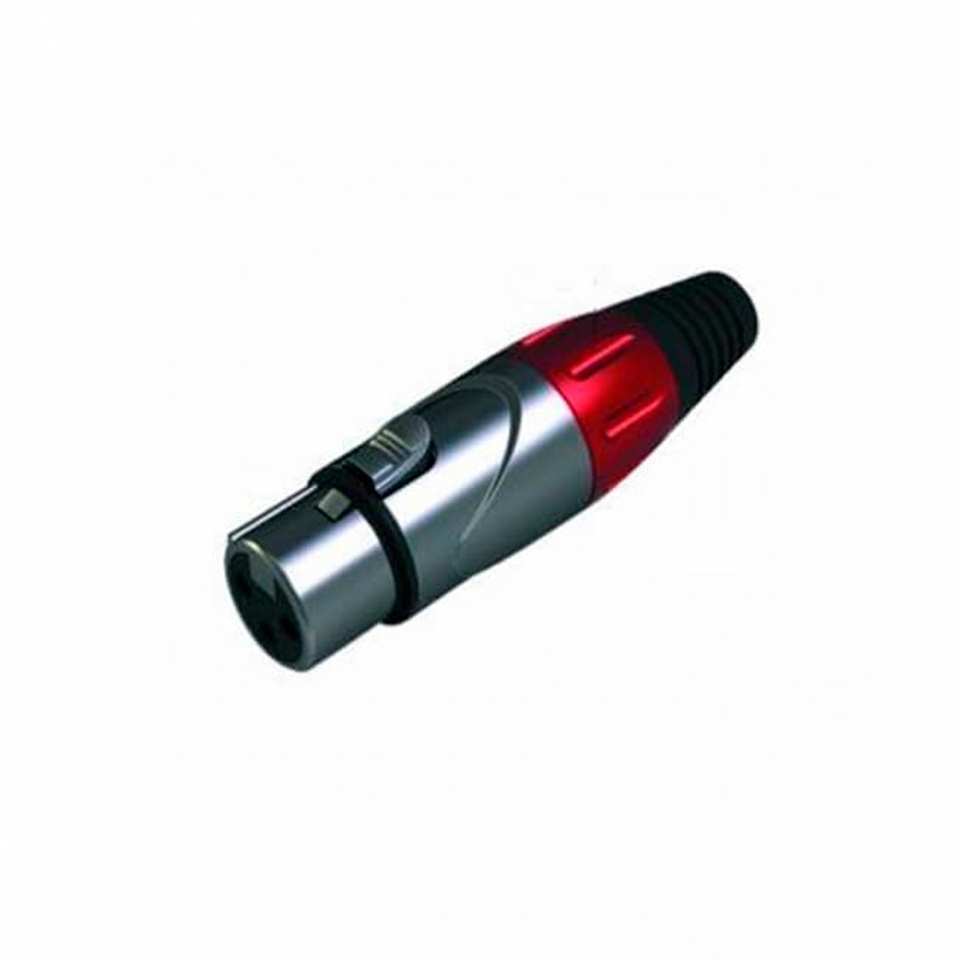 razjem-na-kabel-3p-xlr-f-soundking-cx3f001 CX3F001(3P) JACK XLR METAL ARGENT ROJO"SOUNDKING" - Imagen 1