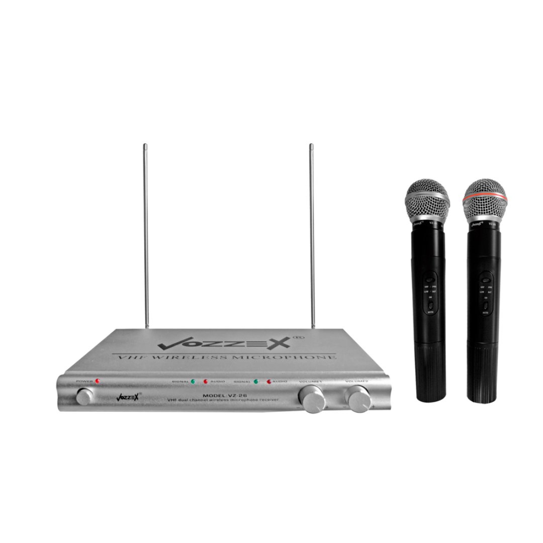 MICROFONO 4 VZ-26 MICROFONO INALAMBRICO DUAL MANUAL VHF "VOZZEX" - Imagen 1