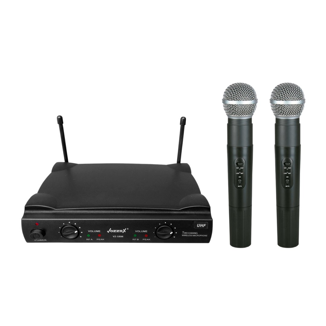 MICROFONO 7 VZ-58M MICROFONO INALAMBRICO DOBLE D/MANO UHF "VOZZEX" - Imagen 1