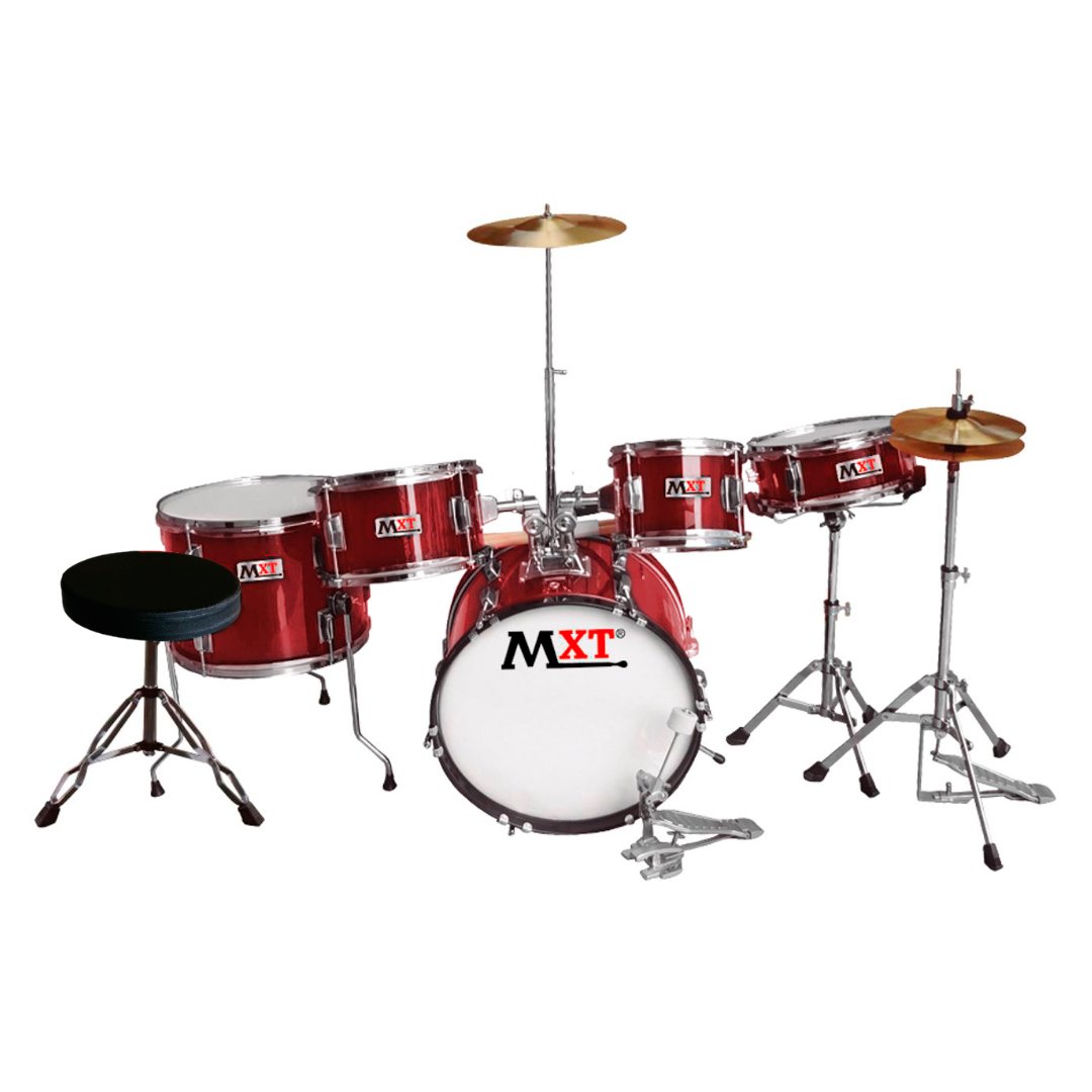 MXT BATERIA 3 MXT-FT104-5RD BATERIA ACUSTICA ROJA P/NIÑO "MXT" - Imagen 1