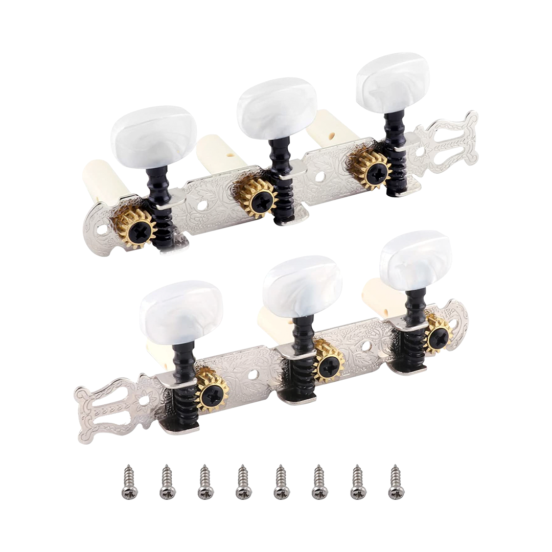 VZ-CG4 WEB VZ-CG4 SET DE CLAVIJAS D/PLASTICO COLOR BLANCO P/GUITARRA ACUSTICA "VOZZEX" - Imagen 1
