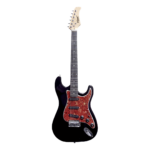 VZ-ST309-01B/BK GUITARRA ELECTRICA COLOR NEGRO/ GOLPEADORROJO C/FUNDA  39" "VOZZEX"