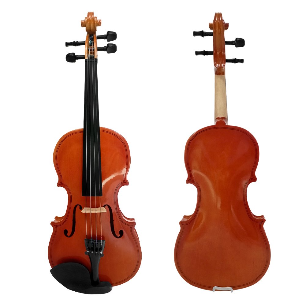 vz-xfv-1-2 frente - back. webjpg VZ-XFV-1/2 VIOLIN 1/2 C/ESTUCHE C/ARCO C/GOMA DE PEZ "VOZZEX" - Imagen 1
