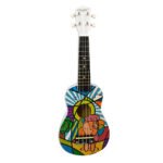 VZ-XU21-11D UKELELE C/ DISEÑO A COLOR 21 SOPRANO C/FUNDA "VOZZEX"