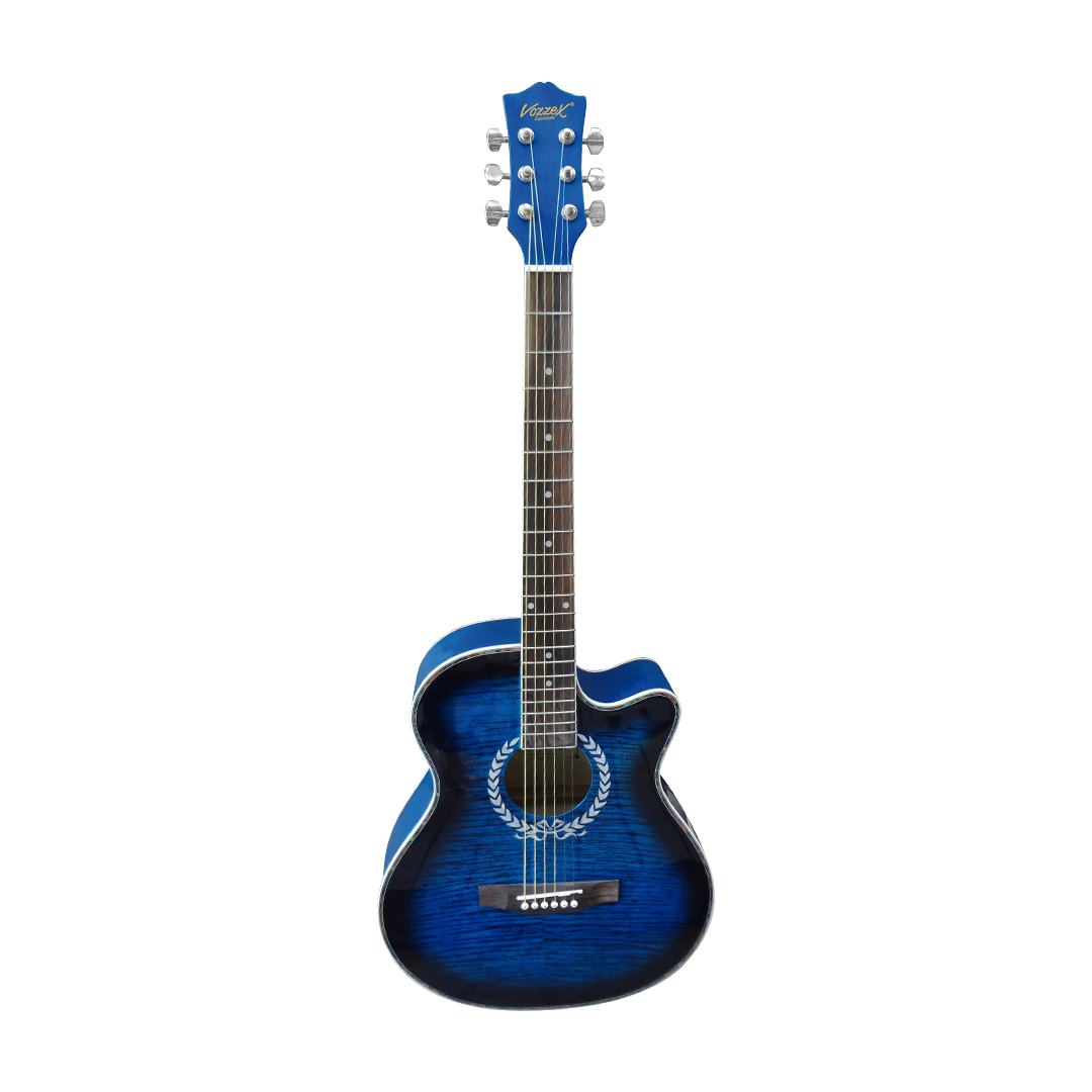 VZ-W017C-BLSF web VZ-W017C/BLSF GUITARRA ACUSTICA 40" C/CORTE AZUL C/FUNDA "VOZZEX" - Imagen 1